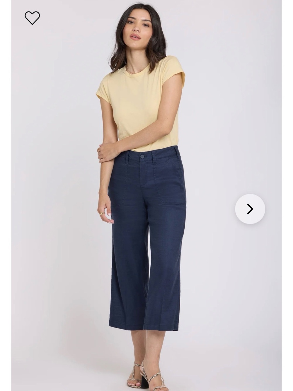 NYDJ Navy Cropped Wide-Leg Pants